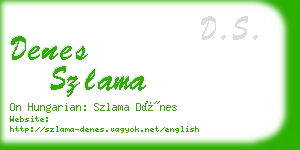 denes szlama business card